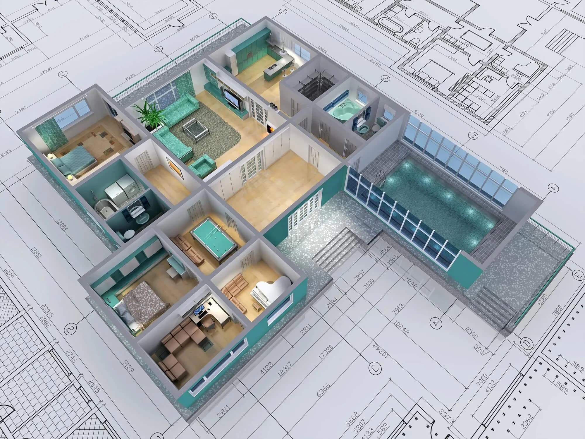 Bản vẽ diễn hoạ không gian kiến trúc 3D